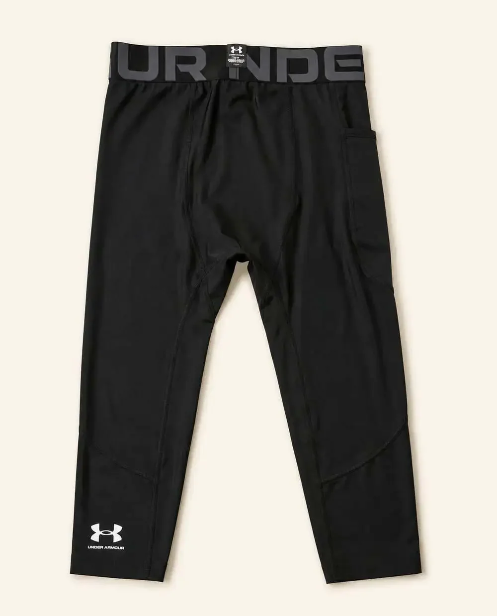 Under Armour HeatGear Compression 3/4 Tights Black Gym Running SM